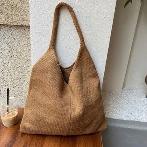 Brown boho crochet bag